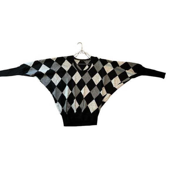 United Colors Of Benetton Sweater Womens One Size Multicolor Argyle Diamond Wool - Picture 3 of 7